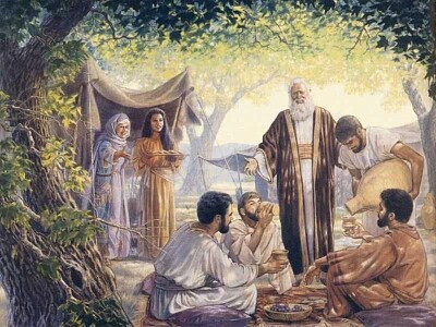 פאזל של Abraham y los visitantes