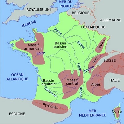 Massifs montagneux en France