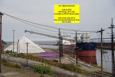 m/v Algoma Intrepid delivering road salt to Port of Conneaut OHIO/