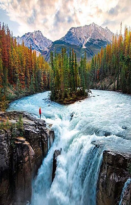 Autumn waterfall jigsaw puzzle