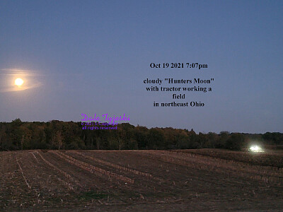 פאזל של full  "Hunters Moon and Tractor in crop field 2021