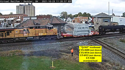 UP-5388 towing Oversized Load at Deshler,OH/USA