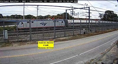 Amtrak Electric engine #-640 (Siemans ACS-64), at Davisville,Ri/USA