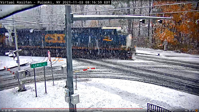 CSX in early snow 2021Pulaski,NY/USA