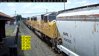 UP-6636 UP-6728 UP-7326 UP-2427 UP-2426 at Russelle,AR/USA