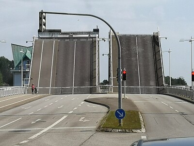 Open drawbridge in Kappeln, Germany