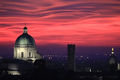 Brescia vista dal Castello al tramonto