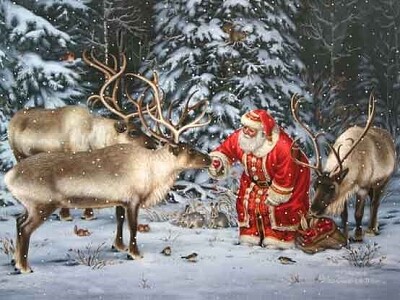 פאזל של Papa Noël et ses rennes