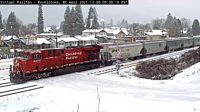 CP-9370 approaching the Revelstoke in the snow