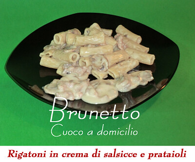 פאזל של Rigatoni in crema di salsicce e prataioli