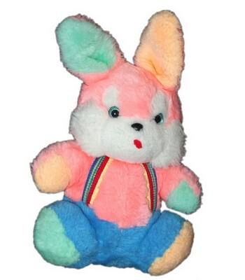 Doudou lapin bleu