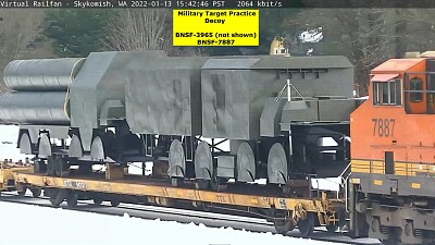 Military Decoy Target and BNSF-7887, at Skyomish,WA/USA