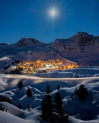 La Plagne soir de pleine lune