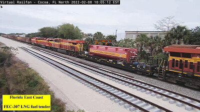 Florida East Coast  #307 LNG Fuel Tender at Cocoa,Fl/USA