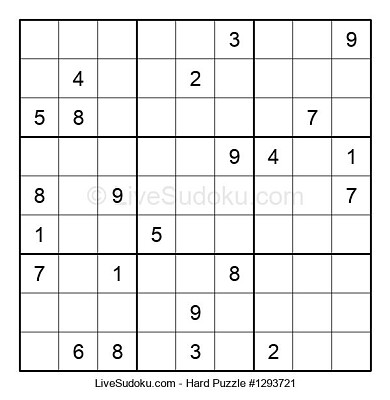 פאזל של Hard Sudoku