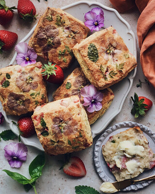 Strawberry Herb Biscuits