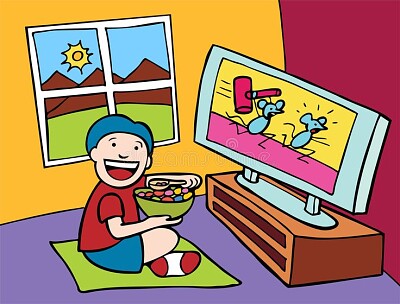 watching TV