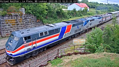 Amtrak #4   "Southwest Chief  " engine #160   #27 departing La Plata,M