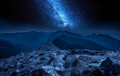 פאזל של Milky Way over Mountains