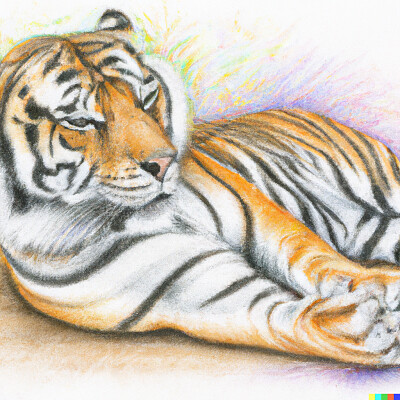 Colorful Pencil Drawing of Detailed Animal