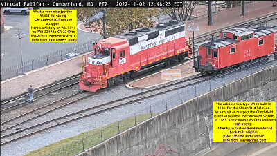 Western Maryland-501 and  CCR-1072 caboose at Cumberland,MD/USA