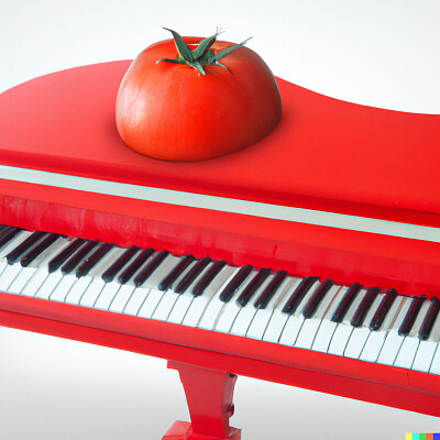 piano in the shape of a tomato