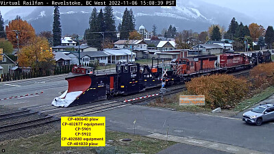 פאזל של CP-5901 and CP-5922 with double ended snowplows at Revelstoke,BC Canad