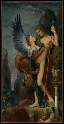 Oedipus and the Sphinx by Moreau
