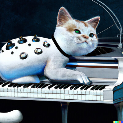 פאזל של Pianist Space Cat