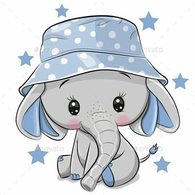 elefante con sombrero azul jigsaw puzzle