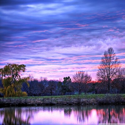 Clouds reflected