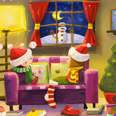 פאזל של Christmas evening realistic painting