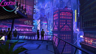 פאזל של Cyberpunk Landscape