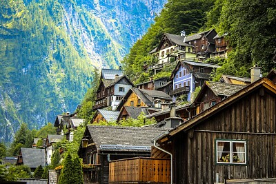 Austrian hillside houses jigsaw puzzle