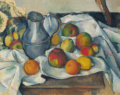 cézanne cruche grise et fruits
