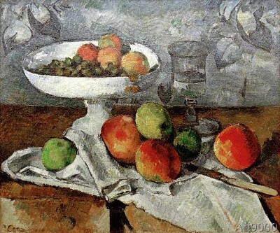 פאזל של cézanne compter blanc et fruits