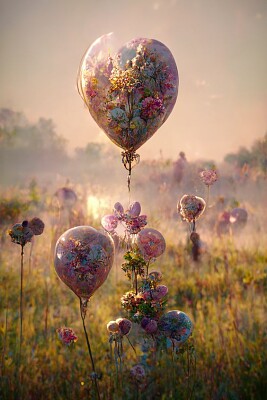 פאזל של globos de flores