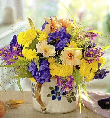 פאזל של Bouquet jaune et bleu