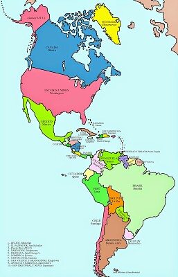 mapa continente americano