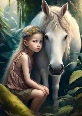 Niña y caballo