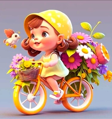 Niña en bicicletea