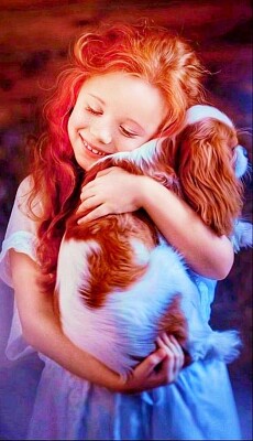 Niña con perrito jigsaw puzzle