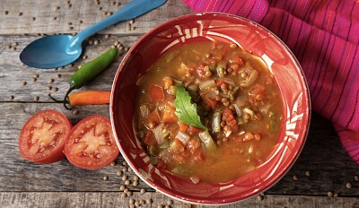 Mexican lentil soup