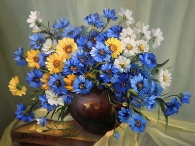 Florero azul