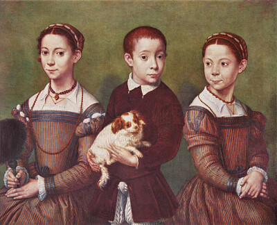 Tres niños y un perro