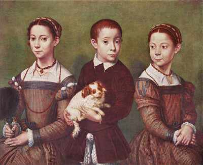 Tres niños y un perro jigsaw puzzle