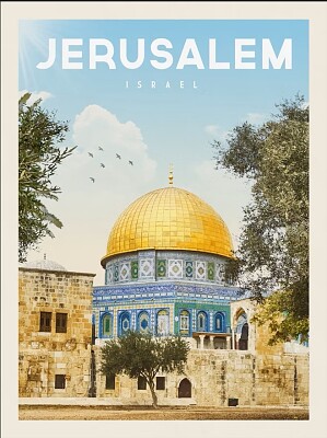 Jerusalem Travel Poster 2 jigsaw puzzle