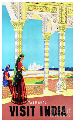 Taj Mahal India Travel Poster