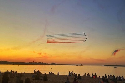 Patrouille de France -Soleil couchant Fort de Soco