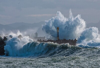 Digue des cavaliers-Anglet-veille tempête CIRIAN